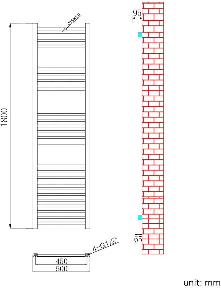 Chrome Heated Towel Rail - Image 7