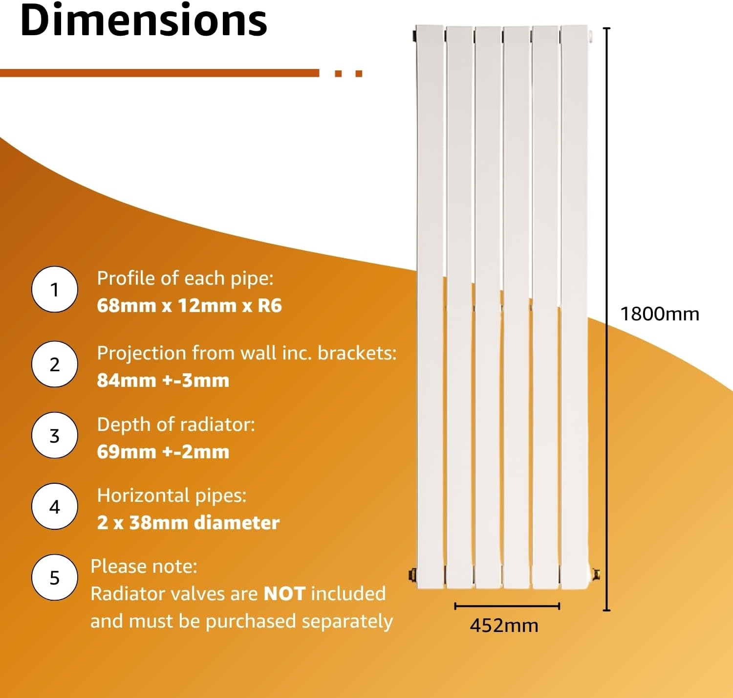 White Vertical Designer Radiator - Image 7